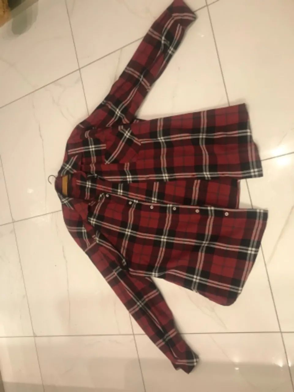 Blusa unissex em xadrez belíssimo mangas compridas para qualquer composição nunca usado  - Foto 2