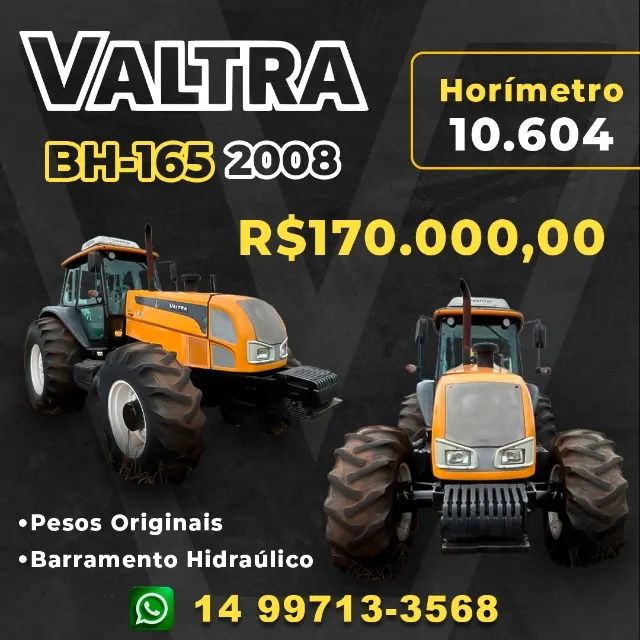 Trator Valtra BH 165 Ano 2008 Em Bom Estado