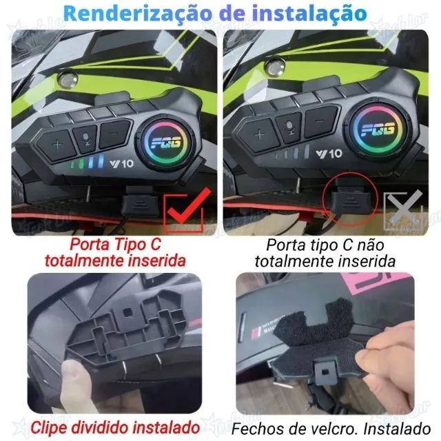 Fone para Capacete de Moto - Bluetooth - Foto 4
