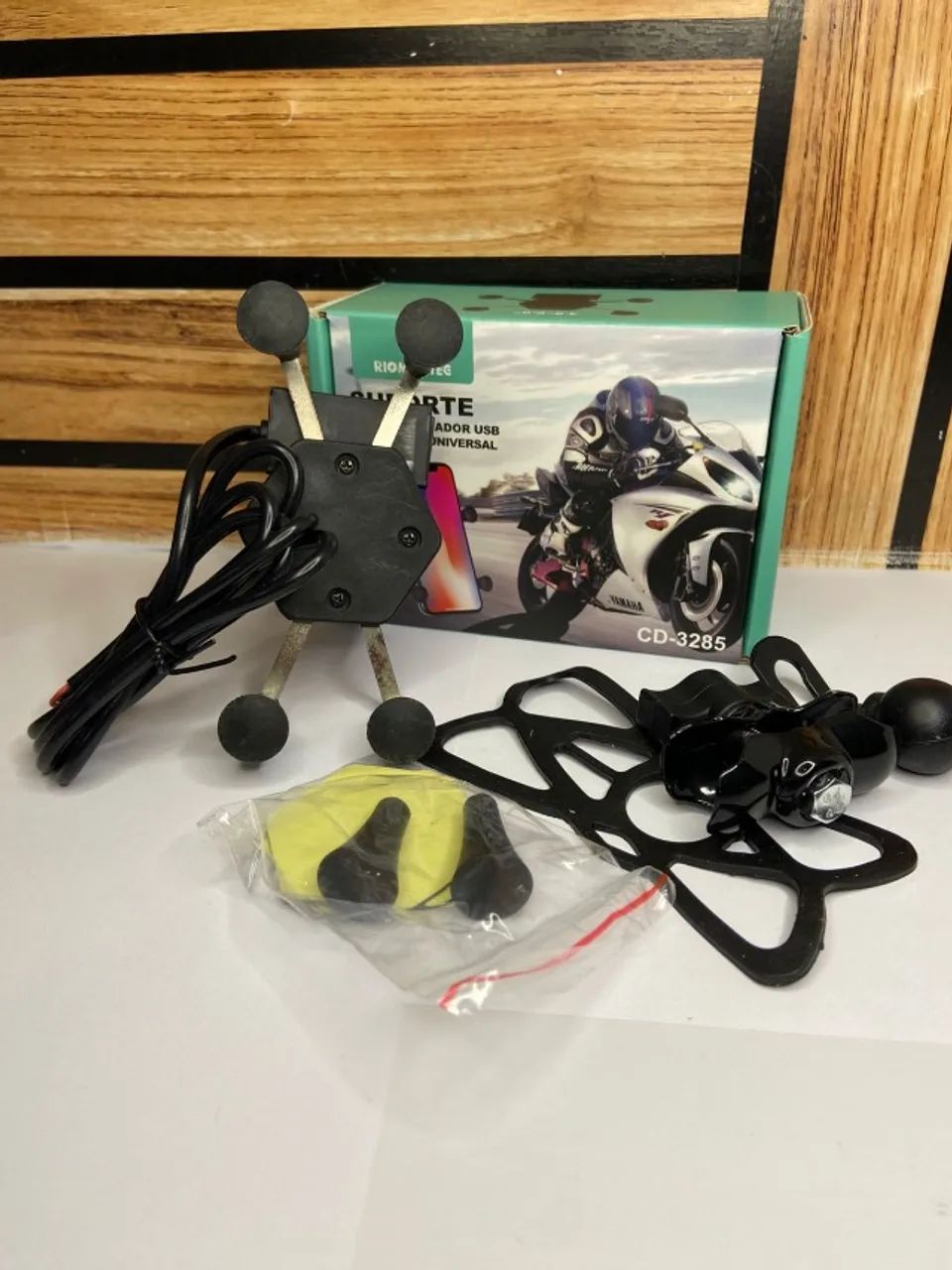 Suporte com Carregador USB Universal para Moto - CD-3285 RioMartec - Foto 3