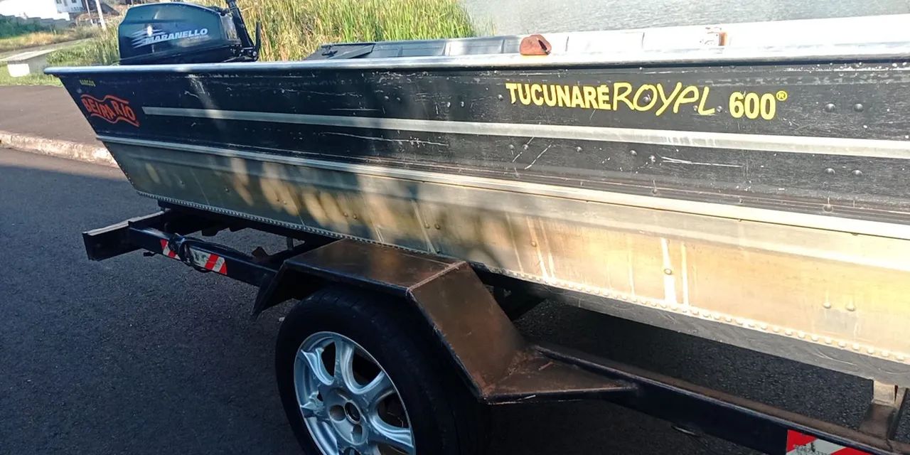 Conjunto 2014 Barco motor popa carreta rodoviária 