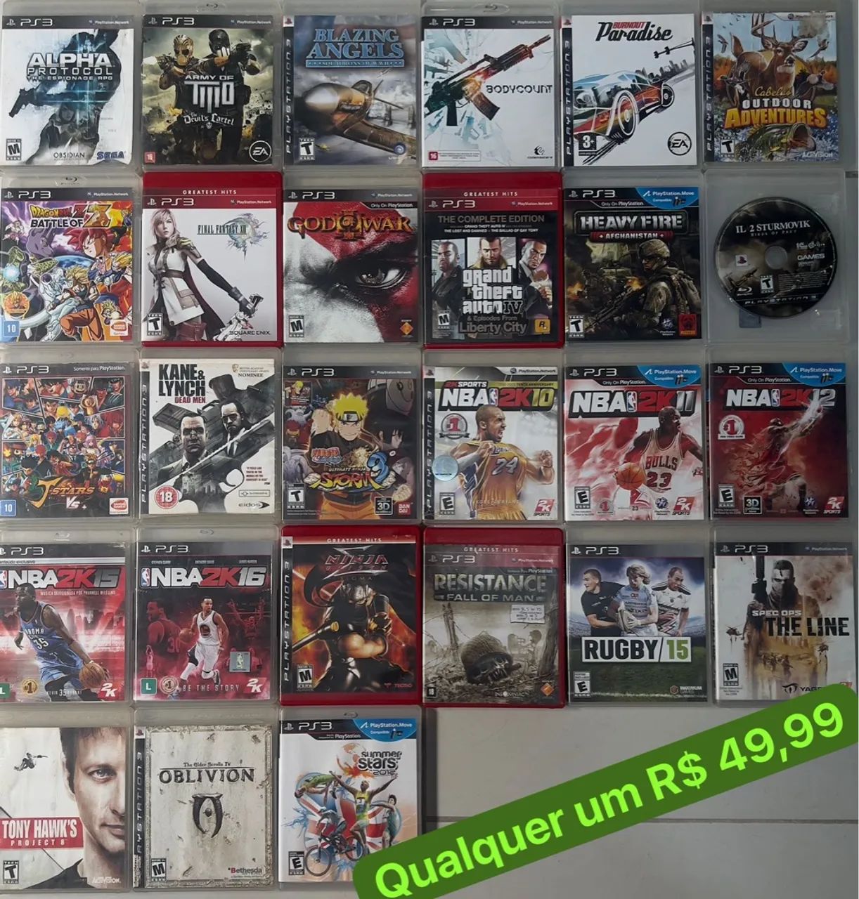 CD de jogos  PS3 - R$ 49,99 cada