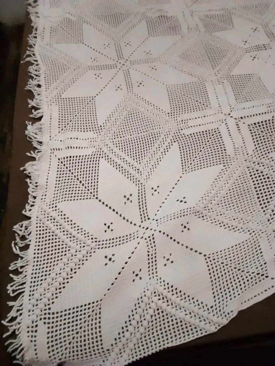 Colcha Crochê Bege solteiro - Foto 2