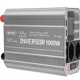 Inversor de Tensão Automotivo Knup KP-584A 1000w 12V x 220V Conversor Onda Senoidal Pura