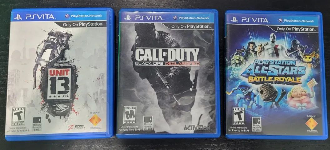 Combo 3 jogos PSVITA: Call of Duty, Unit 13 e Playstation All Stars 