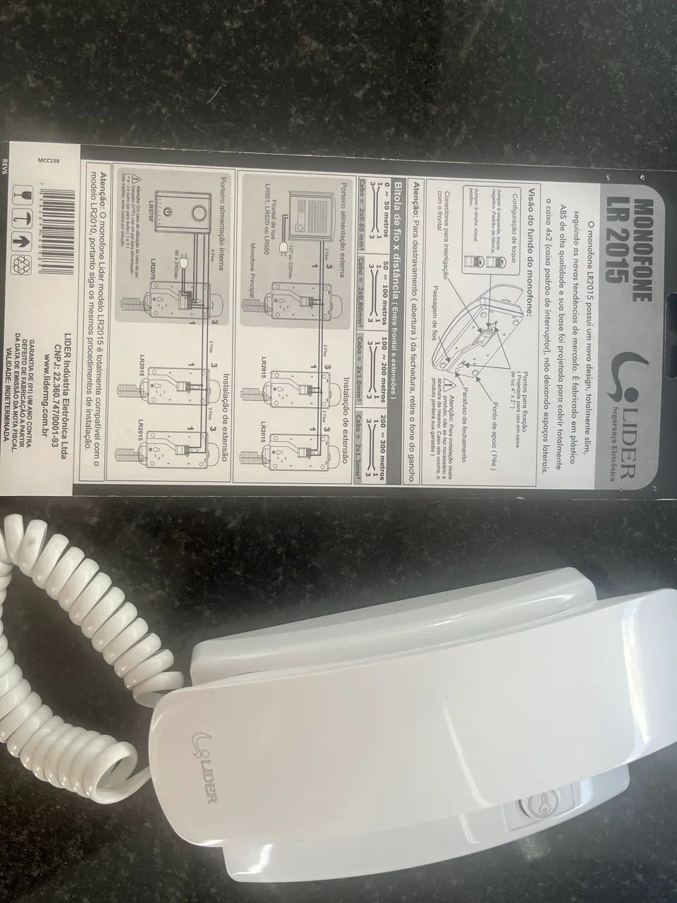 Monofone Universal Lr2015 Branco Para Interfone Lider - Foto 2