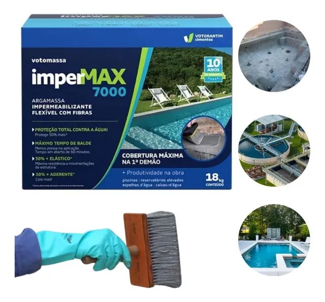 Impermeabilizante ImperMax 7000 Fibras Votomassa Lajes e Piscinas 18KG