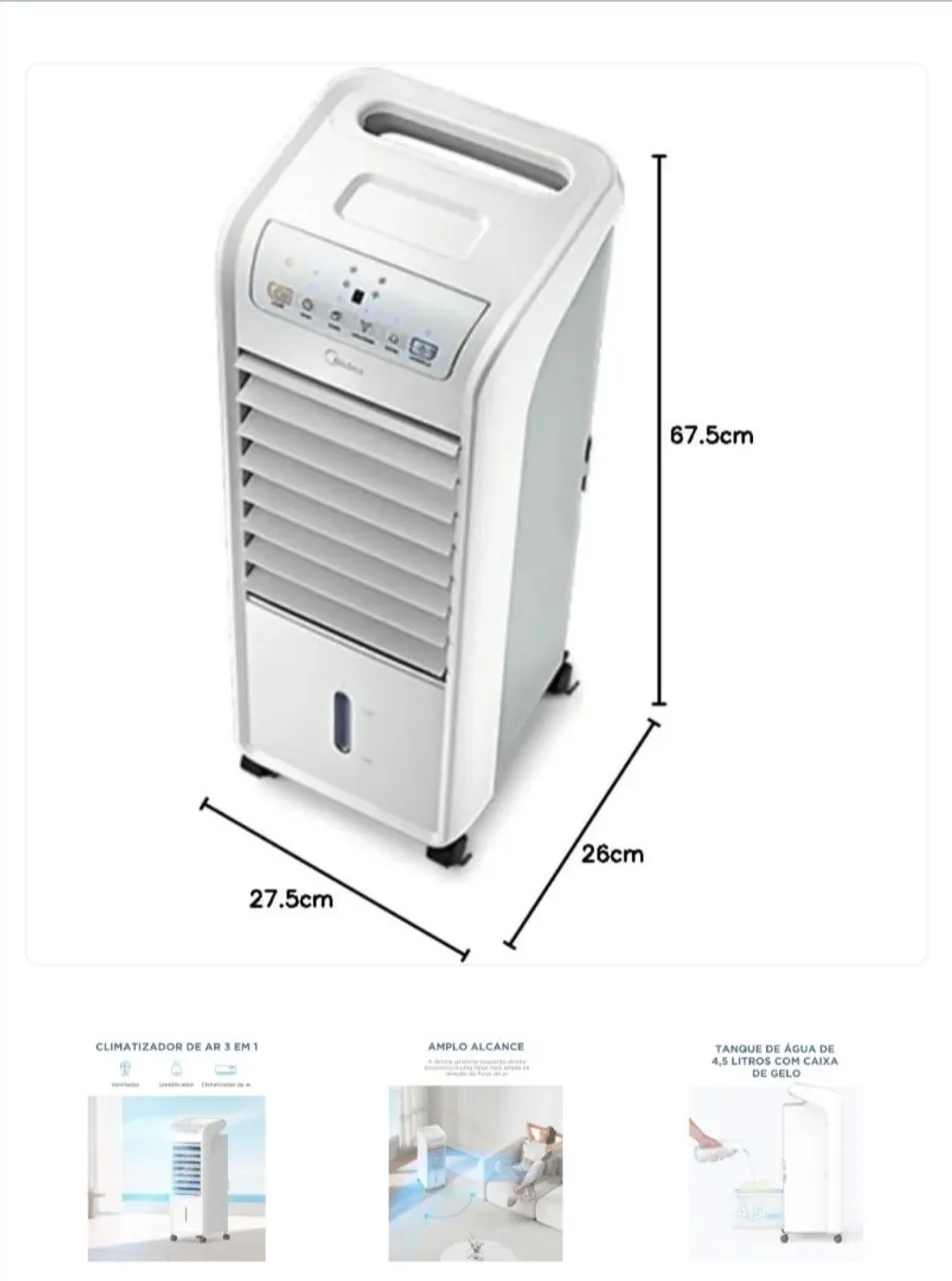 Climatizador de Ar Midea 3 em 1 - Novo