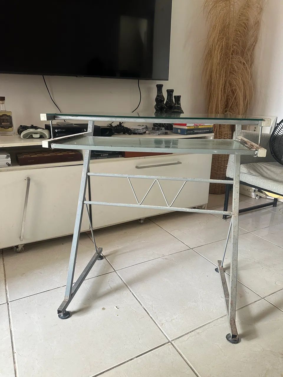 Mesa de pc computador de vidro 65x49