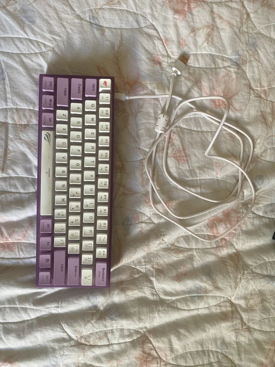 Teclado Mecânico Havit KB877L Branco/Lilas - Foto 2