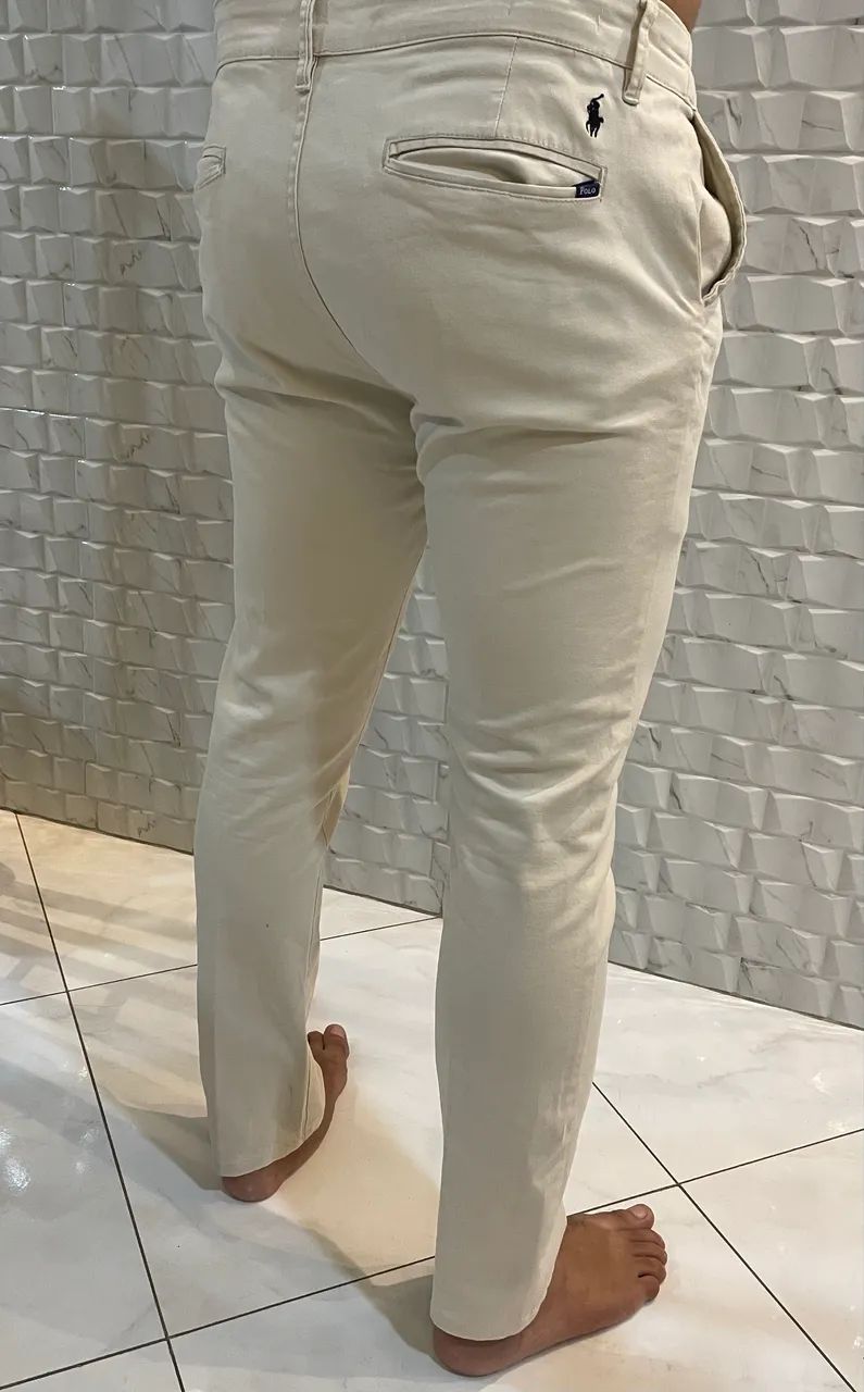 Calça Sarja Masculina Cor Areia Tamanho 44 Original - Foto 5