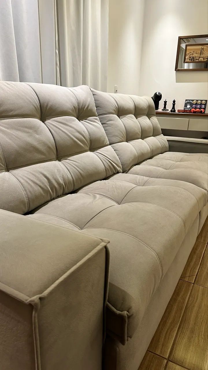 Sofá Retrátil Cinza