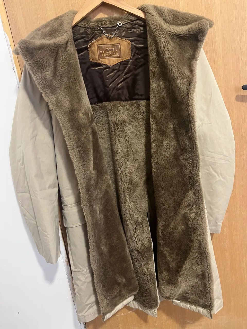 Casaco Parka Woolrich Bege com Pelo - Tamanho G - Foto 2