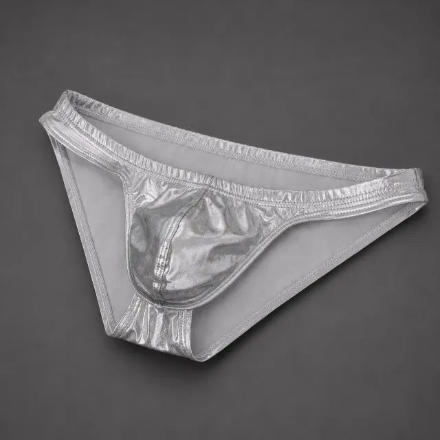 cueca bikini brief masculina prata brilhante tamanho P/S - Foto 3