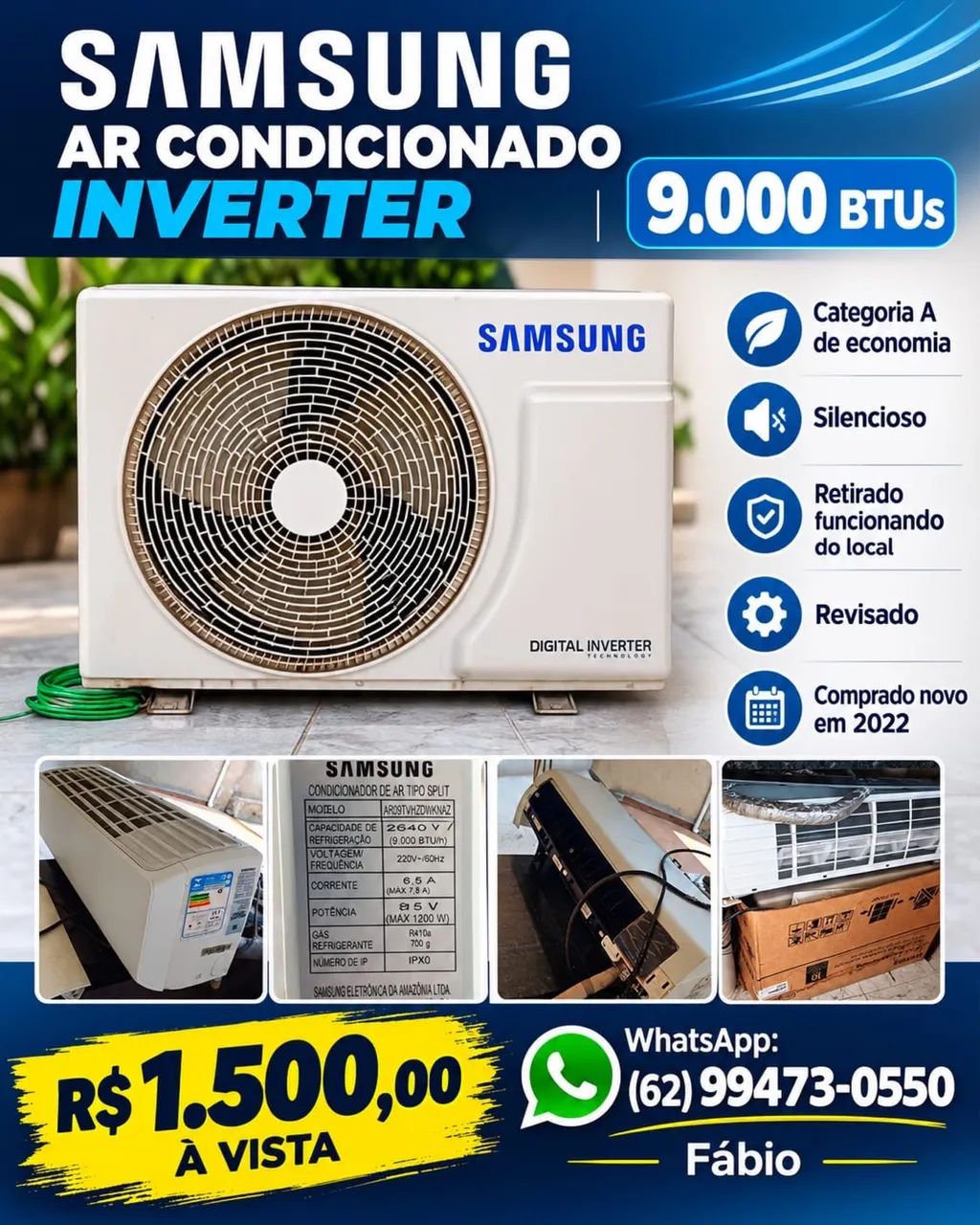 Ar condicionado 9.000 btu 