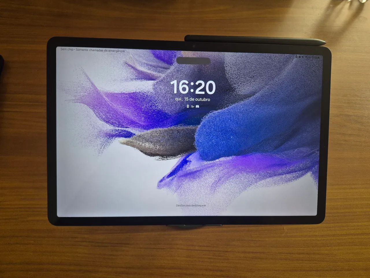 Tablet Samsung S7 Fe tela 12,4 polegadas 128 gigas 5g com case e caneta