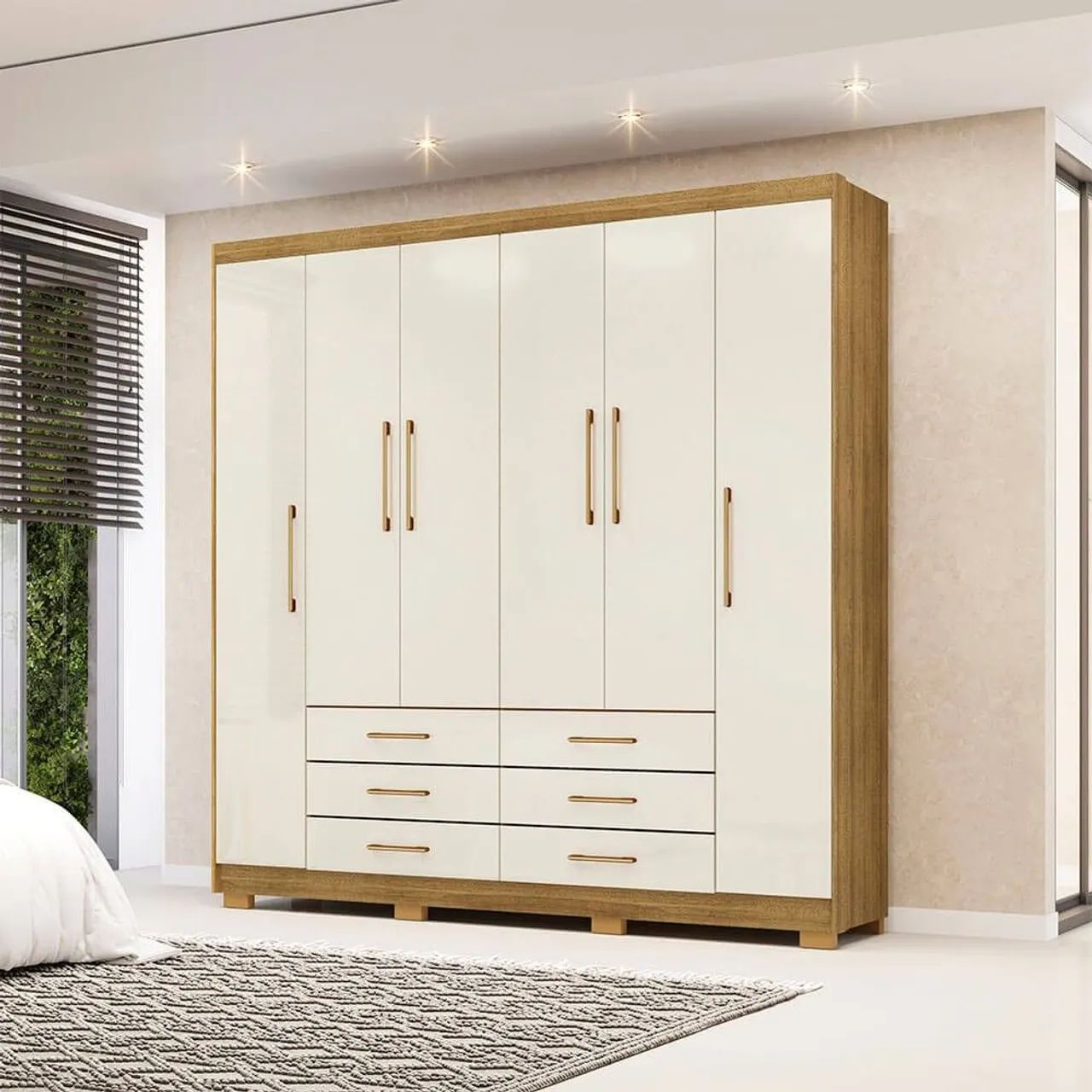 Guarda roupa 100% MDF com 6 gavetas Novos 