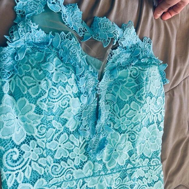 Vestido azul turquesa - Desapego - Foto 4