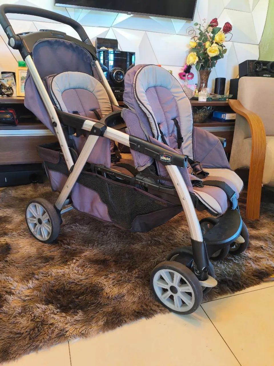 Carrinho Duplo de Bebê e Bebê conforto  - Foto 2