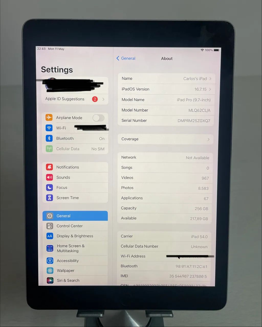 iPad Pro 9.7 Space Gray (256gb) + Celular - Celulares e