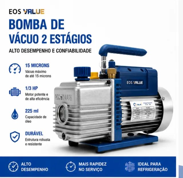 Bomba de Vácuo EOS Blue 6CFM Bivolt 1 Estágio