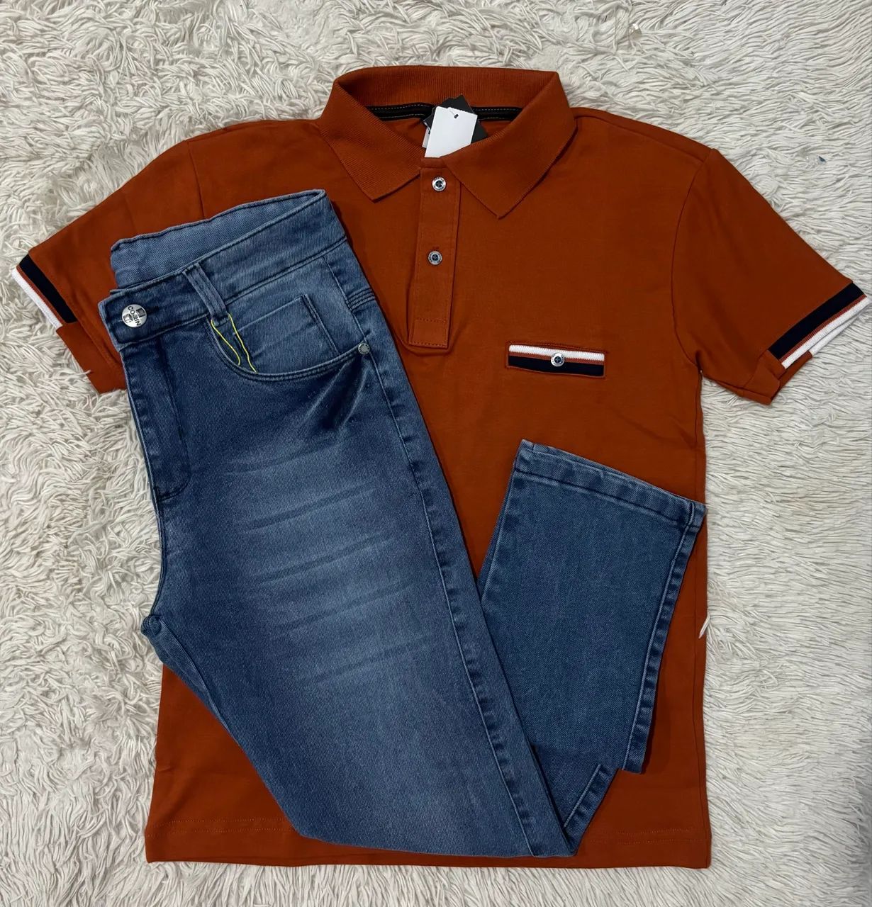 Kit Camisa Polo e Calça Jeans 