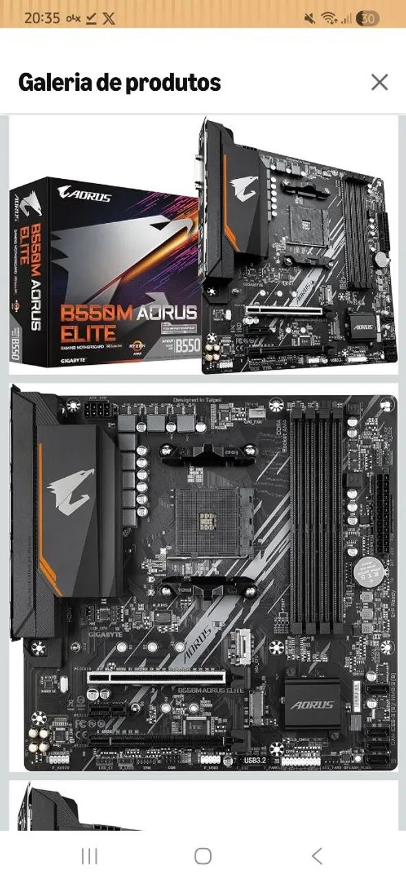 Placa mãe B550M Aorus Elite AM4 lacrada - Foto 2