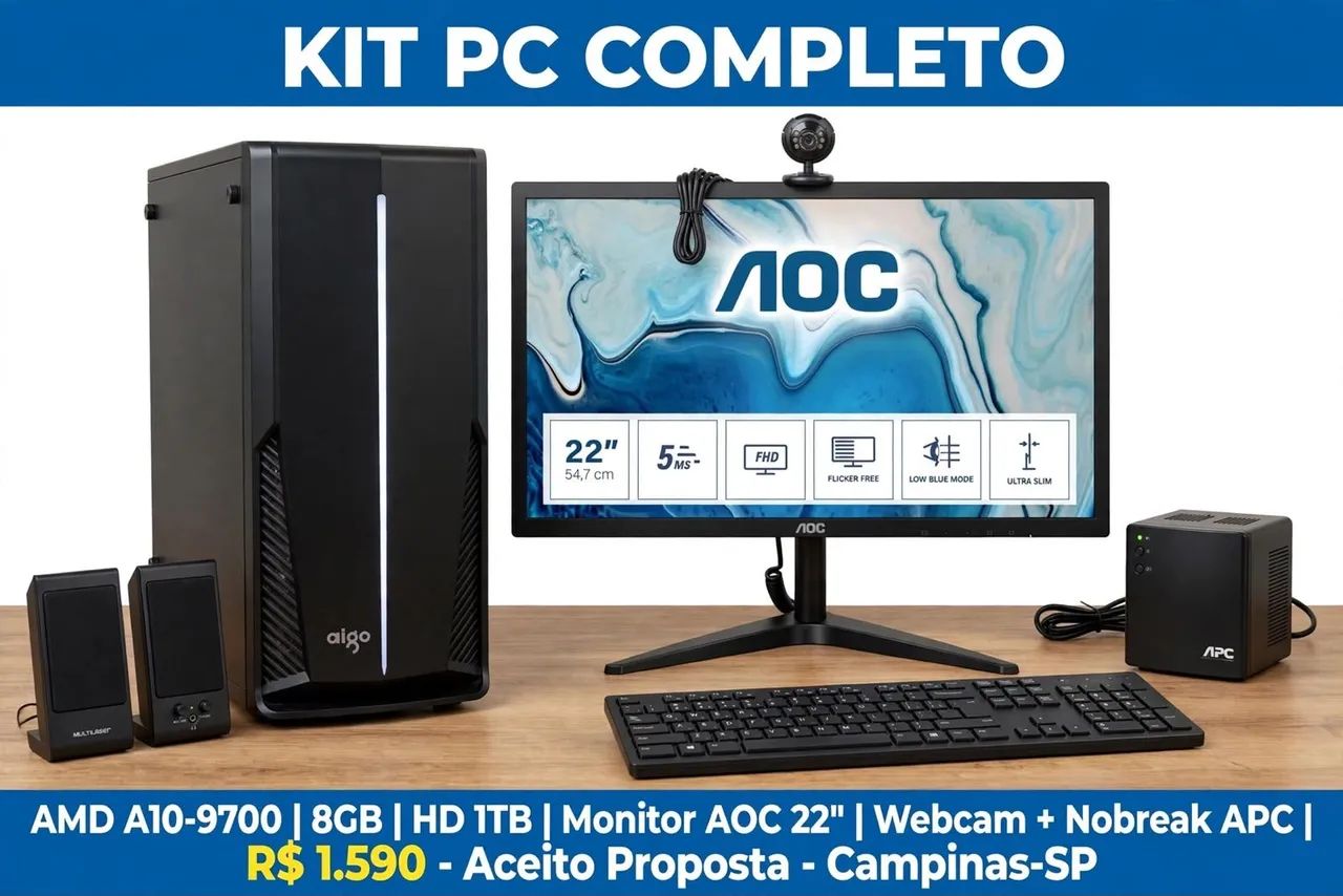 KIT PC COMPLETO Á VENTA - PRONTO PARA USAR - Foto 3