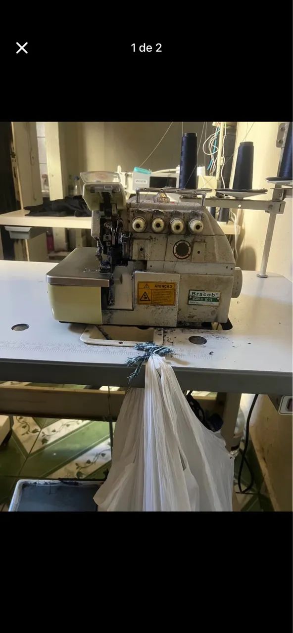 Máquina overlok ponto cadeia 