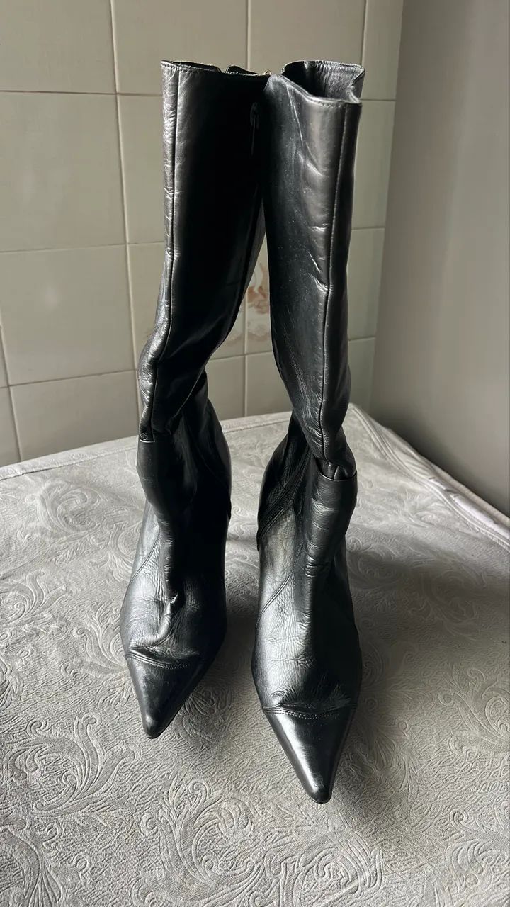 Bota cano longo couro legítimo  - Foto 4