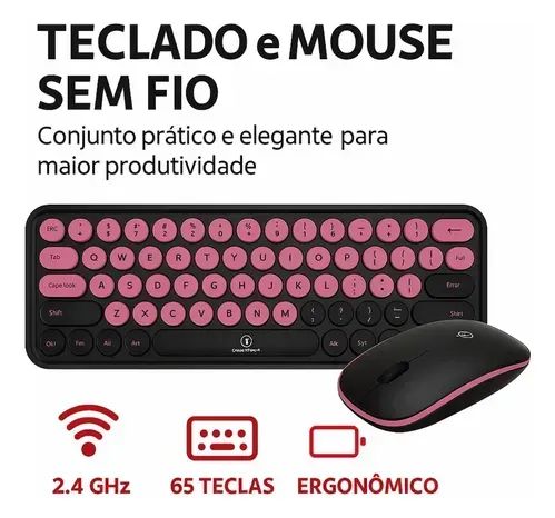 Kit teclado e Mouse Sem Fio Kapbom - Foto 5