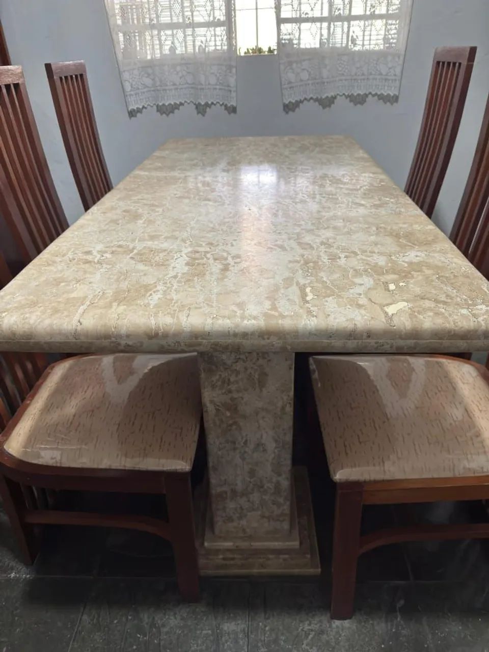Mesa de Jantar de mármore travertino - Foto 5