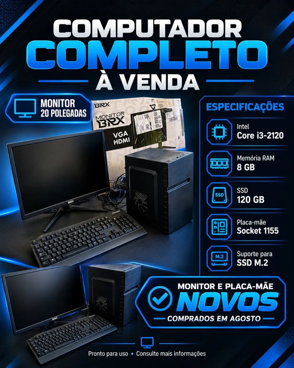 COMPUTADOR COMPLETO PEÇAS NOVAS !  - Foto 4