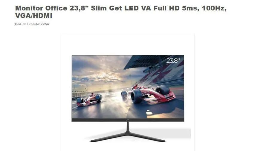 MONITOR SLIM 23.8 100HZ GET<br> - Foto 2