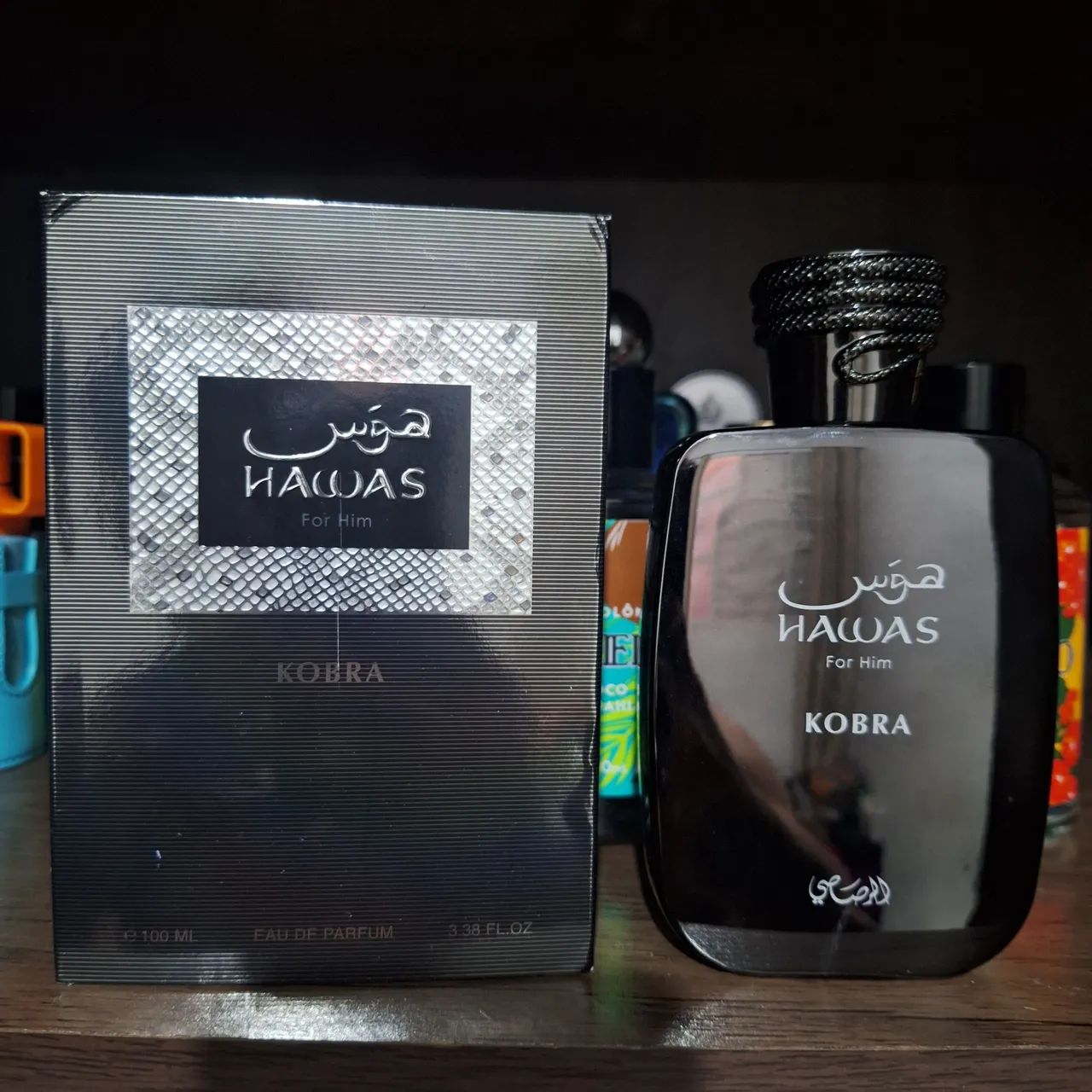 Perfume árabe masculino Hawas Kobra 100ml com caixa