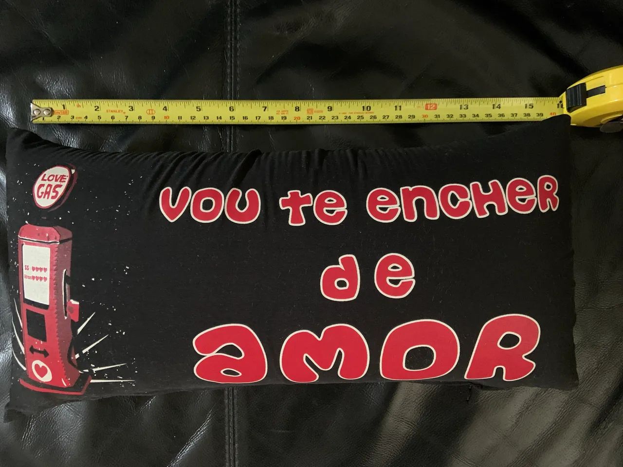 Almofada ou travesseiro retangular com dizeres e capa removível para lavar  - Foto 2