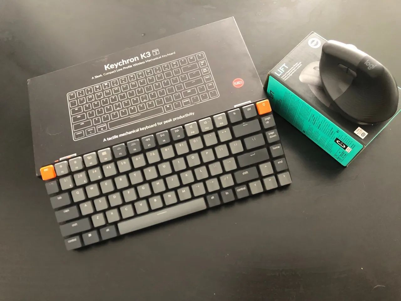 Teclado mecanico keychron k3 e mouse longitech lift