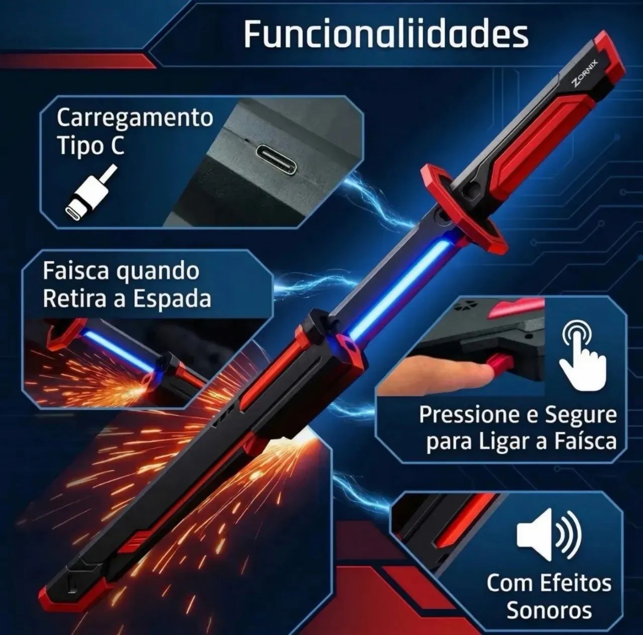 Katana Led com Efeitos Incríveis 