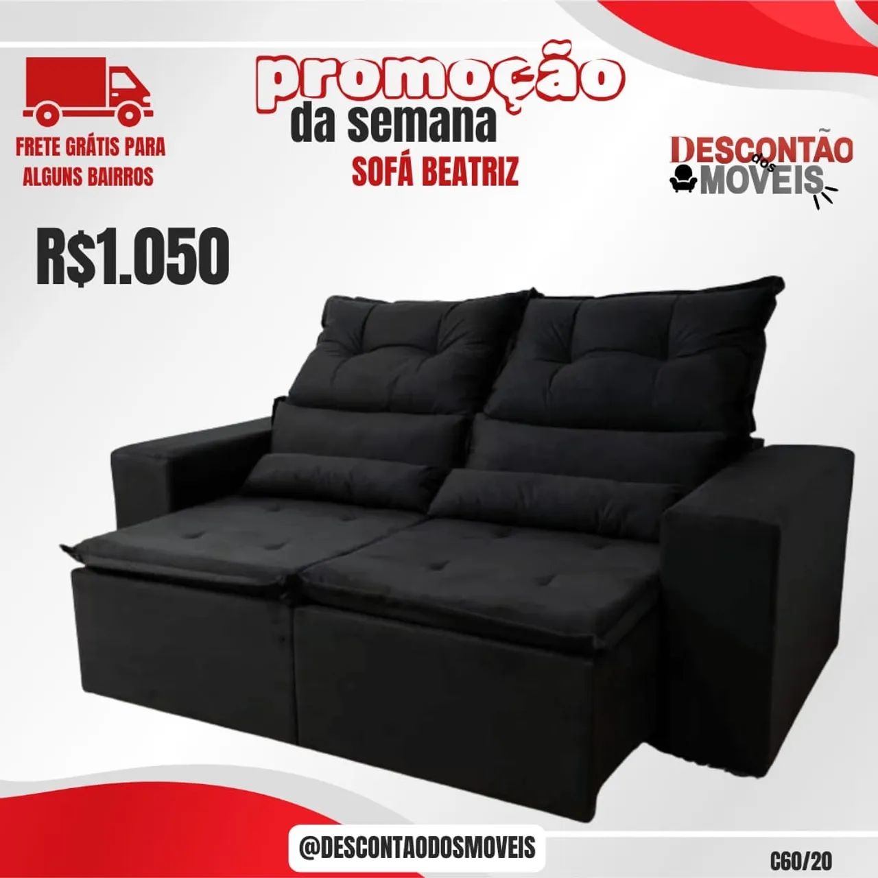 Sofá Retrátil e Reclinável 
