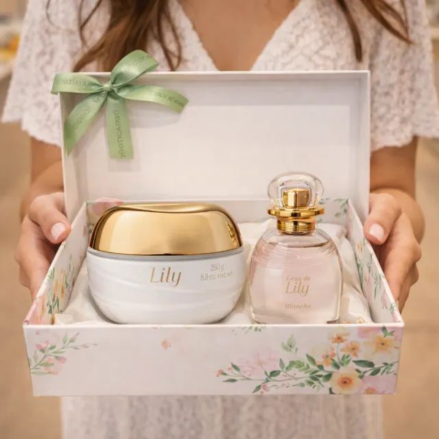 Kit Presente Lily Blanche Perfume 75ml + Hidratante 250gr - Foto 3
