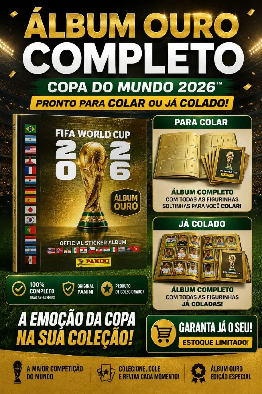 Álbum completo da copa do mundo pra colar 