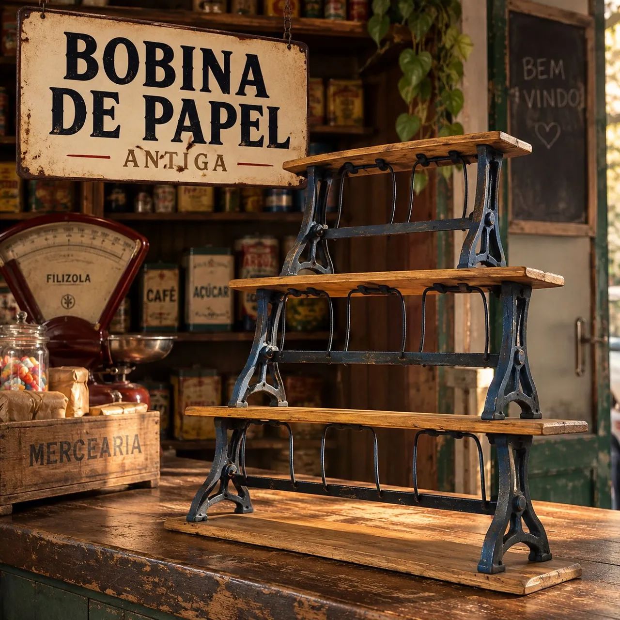Bobina de papel antiga 