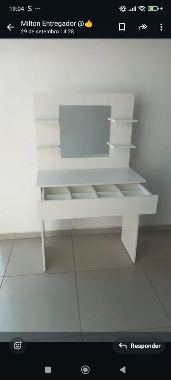 MESA PENTEADEIRA COM ESPELHO MDF NOVO  - Foto 2