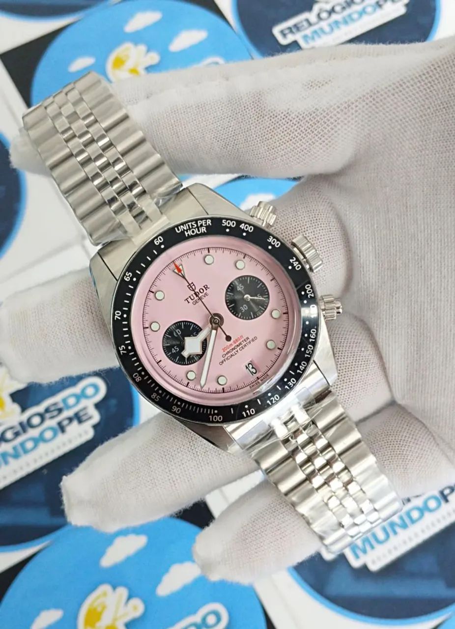 RELOGIO CHNOGRAPH FUNDO ROSA  - Foto 4