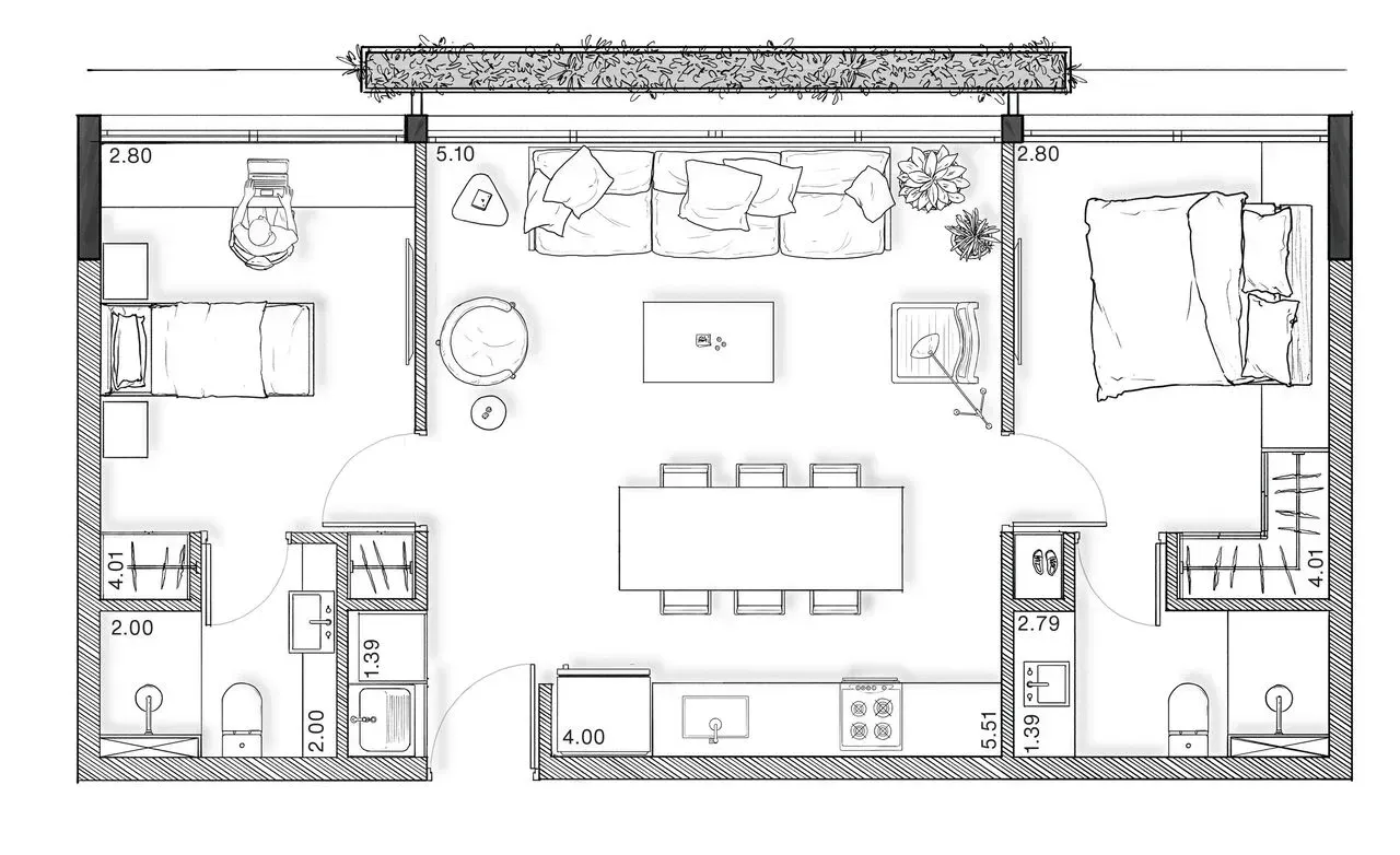PLANTA 66m²