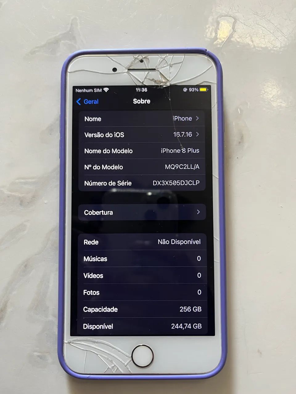 Vende-se iPhone 8plus, 256gb 