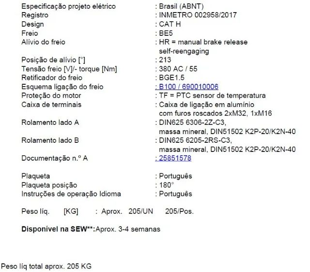 Motoredutor SEW KA97 R57 DRN100LMP4/BE5HR/TF - Foto 5