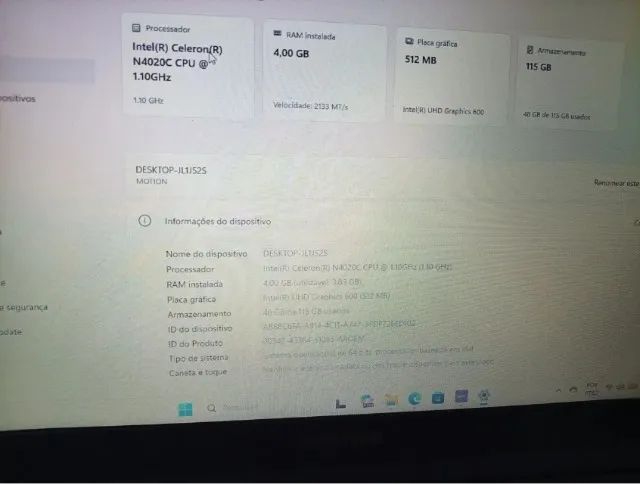 Notebook Positivo Motion Gray 14? | 4GB RAM | 128GB