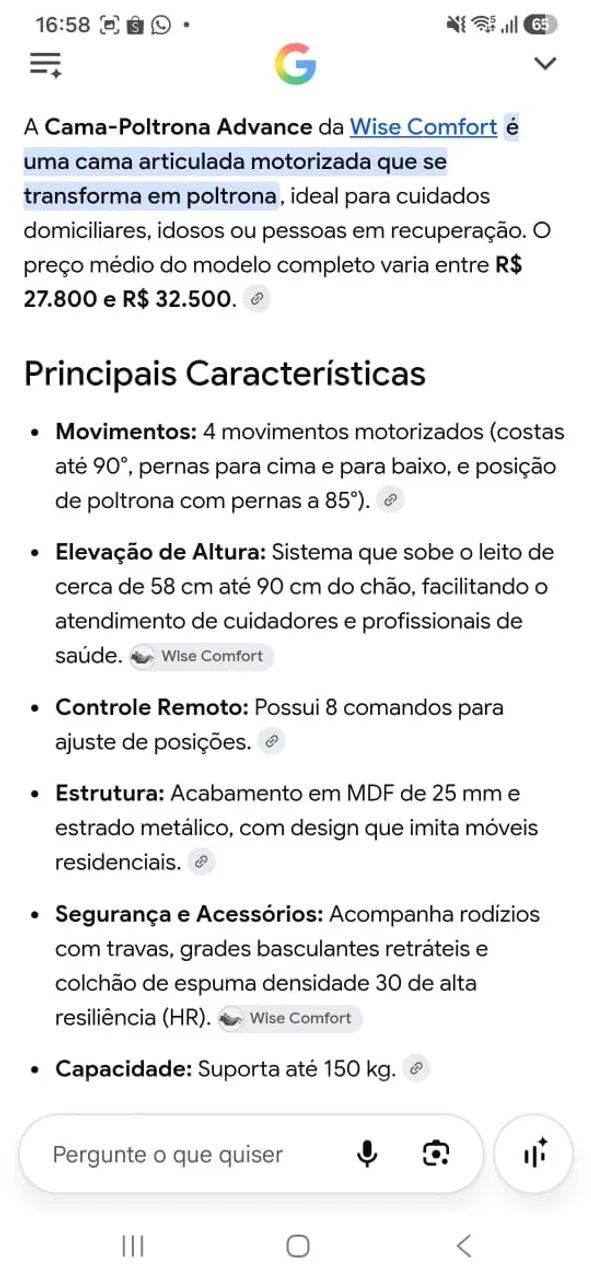 Cama hospitalar motorizada poltrona advance wise comfort  - Foto 2