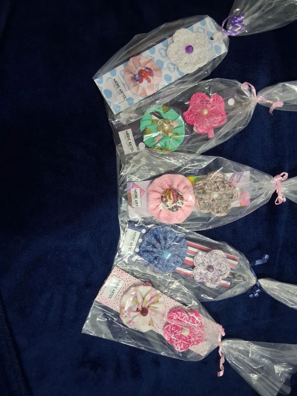 Xuxa para cabelo feito croche e fuxico  - Foto 3